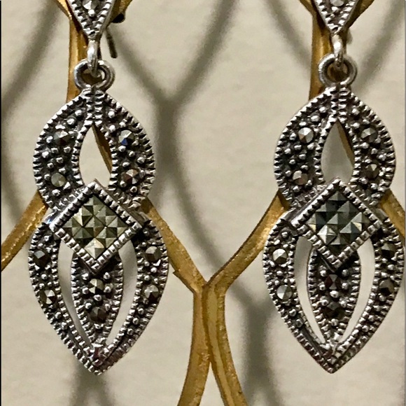 New Carole M. Studio Marcasite pierced earrings - Picture 2 of 6